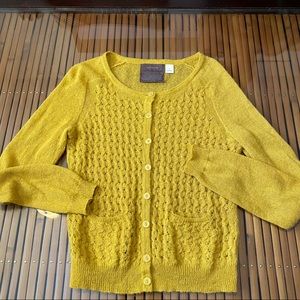 Anthropologie mustard cardigan small